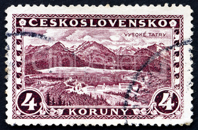Postage stamp Czechoslovakia 1927 Great Tatra, Mountains
