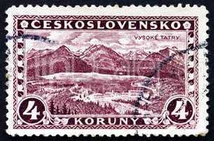 Postage stamp Czechoslovakia 1927 Great Tatra, Mountains