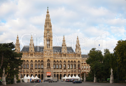 Rathaus (City hall) in Vienna, Austria in the morning