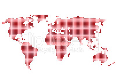 Weltkarte aus roten Punkten