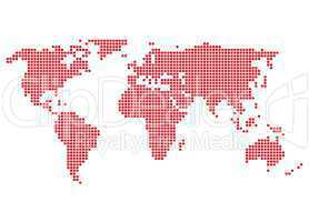 Weltkarte aus roten Punkten