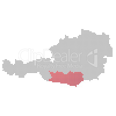 Pixel Österreichkarte: Kärnten