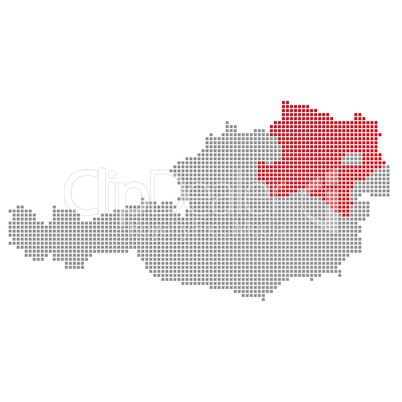 Pixel Österreichkarte: Niederösterreich