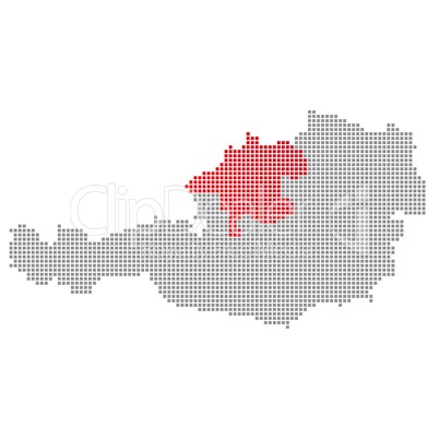 Pixel Österreichkarte: Oberösterreich