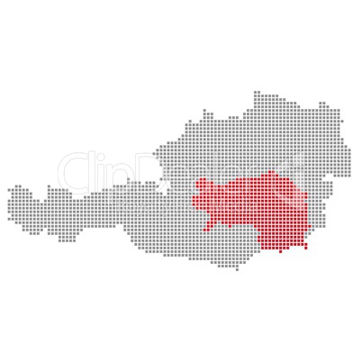 Pixel Österreichkarte: Steiermark