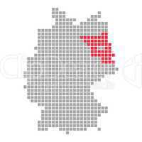 Pixel Deutschlandkarte: Bundesland Brandenburg