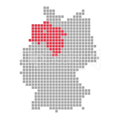 Pixel Deutschlandkarte: Bundesland Niedersachsen
