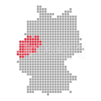 Pixel Deutschlandkarte: Bundesland Nordrhein-Westfalen