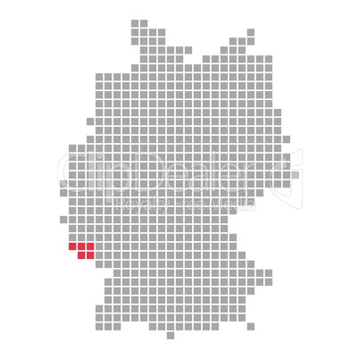 Pixel Deutschlandkarte: Bundesland Saarland