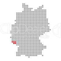 Pixel Deutschlandkarte: Bundesland Saarland