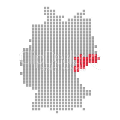 Pixel Deutschlandkarte: Bundesland Sachsen