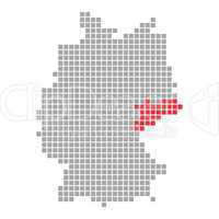 Pixel Deutschlandkarte: Bundesland Sachsen