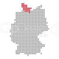 Pixel Deutschlandkarte: Bundesland Schleswig-Holstein