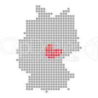 Pixel Deutschlandkarte: Bundesland Thüringen