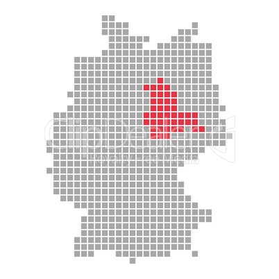 Pixel Deutschlandkarte: Bundesland Sachsen-Anhalt