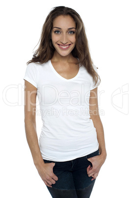 Attractive female dressed in casuals