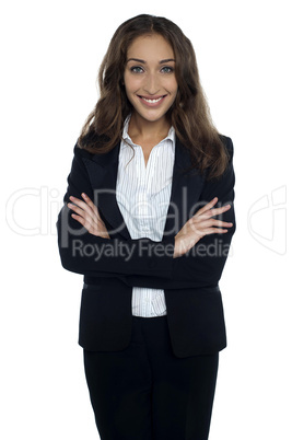 Young and pretty caucasian businesswoman