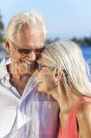 Happy Romantic Senior Man Woman Couple Laughing
