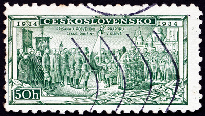 Postage stamp Czechoslovakia 1934 Consecration of Legion Colors