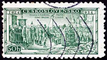 Postage stamp Czechoslovakia 1934 Consecration of Legion Colors
