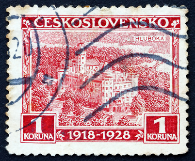 Postage stamp Czechoslovakia 1928 Hluboka Castle