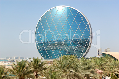 The luxury hotel and circular building, Abu Dhabi, UAE