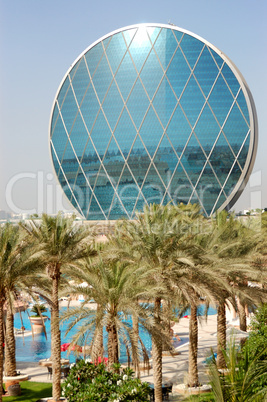 The luxury hotel and circular building, Abu Dhabi, UAE