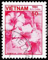 Postage stamp Vietnam 1984 Rose Mallow, Flower