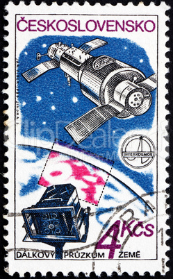 Postage stamp Czechoslovakia 1980 Camera and Satellite