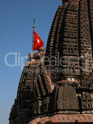 Red flag on Hindu temple