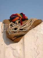 Turban and Rope on jute cloth