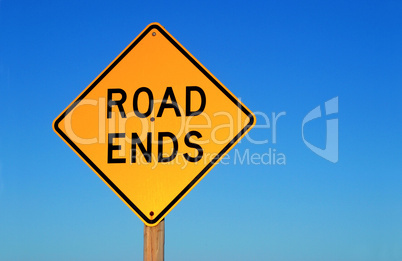 Road ends sign