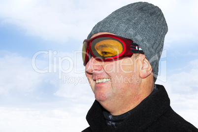 Man with ski goggles