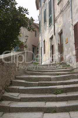 Stairway in mountain village