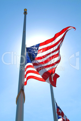 U.S. flag at half staff