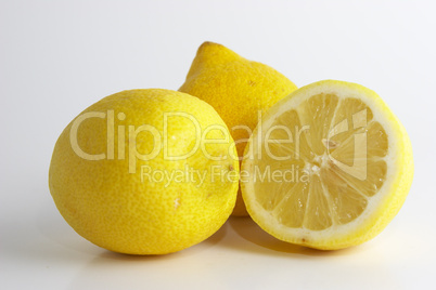 Lemons on white background