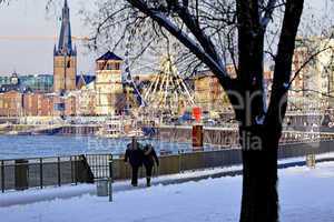 Die winterliche Düsseldorfer Altstadt