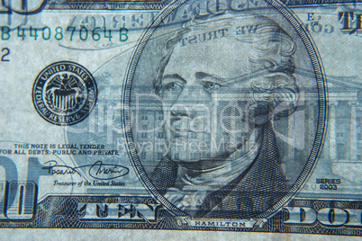 Ten dollar bill detail