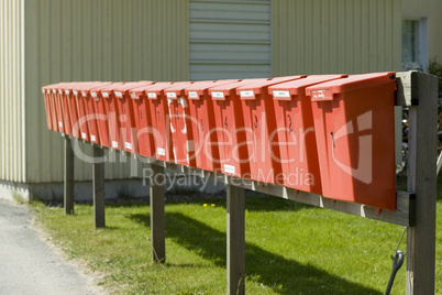 row of mail boxes