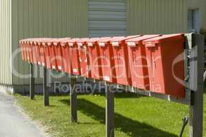 row of mail boxes