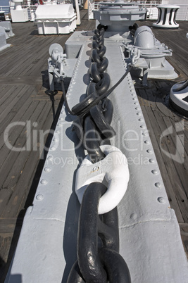 Anchor chains on the Queen Mary