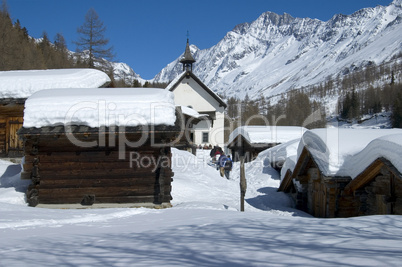 Winter in the Swiss alps