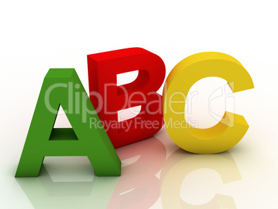 alphabet on a colorful on white background