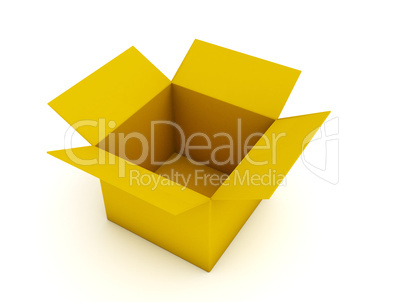 Empty cardboard box isolated on white background.