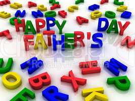 Happy father's day spelled out with colorful letters