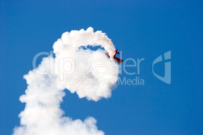 Aircraft at airshow smoke spinning