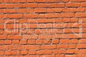 Old  red brick wall as background