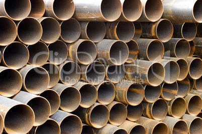 Steel and Iron Pipes in a stack