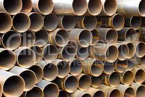 Steel and Iron Pipes in a stack