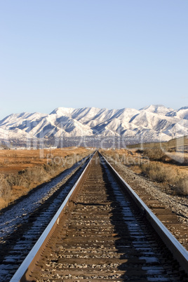 Railroad to the mountains of Utah